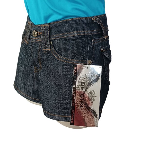 NWT Be-Girl Women Junior's Shorts Jeans Black Color Classic Style Embroidered - Picture 4 of 13